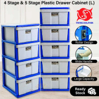 【GH 292】Twins Dolphin 4 Stage & 5 Tier Plastic Drawer Cabinet With Hidden Roller(L)/ Clothes Storage