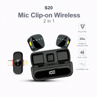 [DingDong] S20 Mic Wireless Lavalier 3in1 Dual Mic Magnetic Clip On 2.4G iPhone Android Type-C/Light