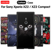 JURCHEN For Sony Xperia XZ2 Case H8216 H8266 Cute Cartoon Soft Phone Back Cover Silicone For Sony Xperia XZ2 Compact Case H8314