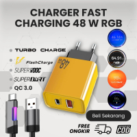 Pengisi Daya GaN 48W Charger untuk iP & Android Pengisian Cepat Turbo Super Dart & SuperVO0C Kabel U