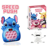 Stitch Quick Push Game Pop Up Fidget Bubble Electronic Pop It Pro Game Light AntiStress Toys for Adult Kids Gift with Box