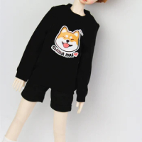 BJD Doll Clothes for 1/4 BJD MSD Boy and girl doll fashion sweatshirt black White