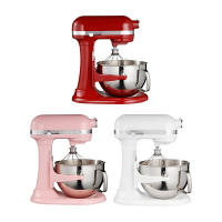 加贈專用蔬果濾汁組+烘焙工具4件組 KitchenAid 5.7L 6Q 桌上型攪拌機升降型(紅/白) 3KSM6583T