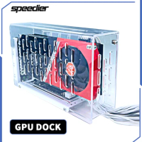 eGPU Laptop External Graphics Card Metal Bracket Base + Acrylic Frame Video Cards GPU Dock Holder for Oculink External PC Case
