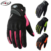 SUOMY Summer Motorcycle Gloves Breathable Touch Function Motocross Gloves Full Finger Moto Guantes Racing Gloves S-XXL