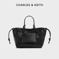 CHARLES&amp;KEITH24 Spring New CK2-30671602 Soft large capacity Tote bag denim handbag