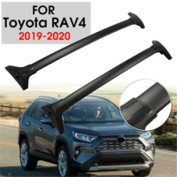 2 Pcs Car Luggage Roof Rack Cross Bar Top Carrier Black For Toyota RAV4 2019-2020 Car Surf Long Roof Rack Bike Storage Travel