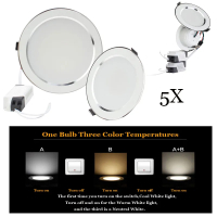 5Pcs LED Ceiling Light Pin Light Panel Lights 3Colors 3500K/4000K/6500K Selectable 3-18W 85-265V LED