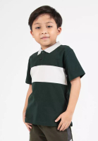 FOREST Forest Kids Premium Weight Cotton Stretchable Polo T Shirt Kids | T Shirt Baju Budak Lelaki - FK20259-40DkGreen