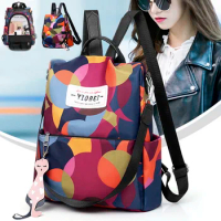 Fashion Backpack Women Oxford Cloth Shoulder Bags School Bags For Teenage Girls Light Ladies Travel Anti-Theft Outdoor Backpack