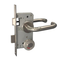 Mortise Lockset with Lever for Entry/Office Door Stainless Steel Sanding Indicator Door Lock Vacant/Engaged Indicator