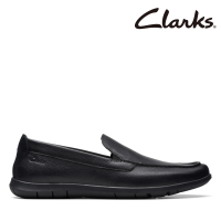 【Clarks】男鞋 Flexway Step 全皮面簡約設計莫卡辛鞋 便鞋(CLM76952C)