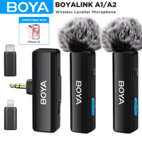 BOYA BOYALINK A Wireless Lavalier Lapel Microphone for iPhone iPad Android PC DSLR Camera Streaming Youtube Recording Vlog MIC