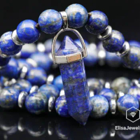 Honor Necklace Lapis Lazuli Pendant Natural Lapis Lazuli Beaded Clearing Necklace Chakra Necklace Birthstone Christmas Gift