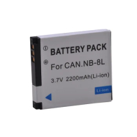 1Pc 2200mAh NB-8L NB8L Li-Ion Battery pack for Canon PowerShot A3300 A3200 A3100 A3000 A2200 A1200 en, NB 8L battery