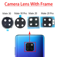 Back Camera Glass Lens Cover with Frame Holder With Sticker Replacement Part Holder For Huawei Mate 20 30 Pro