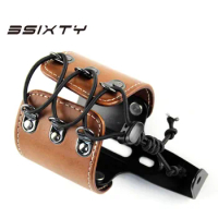 3SIXTY Bike Genuine Leather Water Bottle cage Holder for Brompton Road Bike 80g