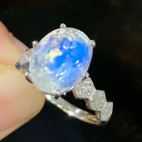 LR2024 Fine Jewelry 18K Gold AU750 Sri Lanka Origin Natural Moonstone Gemstone 4.22ct Female's Rings for Women Fine Rings