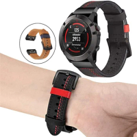 Leather Watch Band Strap For Garmin Fenix 7 7X 5X 6X Quick Fit Strap For Garmin Fenix 3 3HR 5X 5 Plus 6 Pro Forerunner 935 945