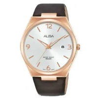 Jam Tangan Alba Pria AS9H88 RoseGold Coklat Original Garansi Resmi
