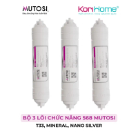 Combo 3 lõi chức năng 568 Mutosi (T33, Mineral, Nano Silver) dùng cho máy lọc nước RO Mutosi