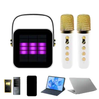 Outdoor Karaoke Speaker Portable Karaoke Machine With Microphone Intelligent Lighting Entertainment Speaker For Family Gathering