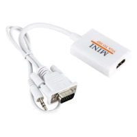 VGA to HDMI-compatible with audio converter VGA male to HDMI-compatible female HD cable PC to TV