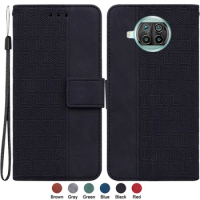 For Xiaomi Mi 10T Lite 5G Capa for Funda Redmi Note 9 Pro 5G Mi 10i 5G Case Fashion Magnetic Geometric Textile Wallet Book Cover