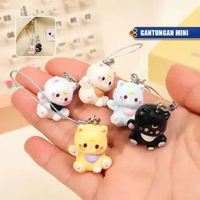 RB-C1399 Gantungan HP Resin Karakter Kucing Tali Ponsel Aksesoris Lucu Serbaguna / Phone Strap Gantu