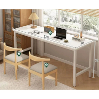 簡易書桌電腦桌（【桌椅組合-2椅】暖白色120*40*75cm）