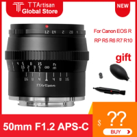 NEW TTArtisan 50mm F1.2 Lens for Canon EOS R RP R5 R6 R7 R10 Camera for Canon RF Mount APS-C Large Aperture MF Camera Lens