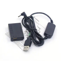 Power Bank 5V USB Cable Adapter + DR-E12 DC Coupler LP-E12 Dummy Battery for Canon EOS M M2 M10 M50 M100 M200 Cameras