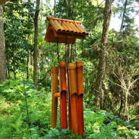 風鈴 自然風竹木管音樂風鈴 掛飾 戶內外竹藝園林日式風鈴 家居裝飾品掛件