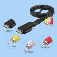 USB 2.0 Video Capture Card 3RCA to USB 2.0 Audio Video Capture Adapter Converter for VHS Box VHS VCR TV Support Win 7/8/10