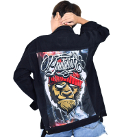 Jaket jeans denim pria wanita (unisex) Brutalists denim Hitam Distro Keren Cowok Baju Oversize Jepan