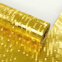 金箔金黃色金色銀色馬賽克格子墻紙天花板吊頂吧臺酒吧背景墻壁紙