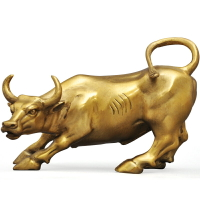 純銅牛擺件大號華爾街牛工藝品招財生肖牛勢銅牛辦公室桌風水裝飾