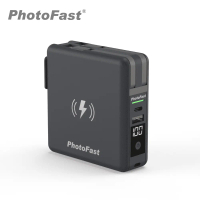 【Photofast】MutiCharge 10000mAh MagSafe無線充電+PD雙快充 五合一自帶線行動電源-池袋黑/雙Type-C充電線
