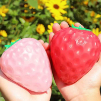 Decompression Toys Simulated Color-changing Strawberry Squishy Fruit Hand Anti-stress Squeeze Ball for Children Sensory Auti