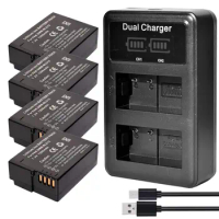 4x Battery + LCD Dual Charger for Panasonic DMW-BLC12 Lumix DMC-G7HK GX8KBODY
