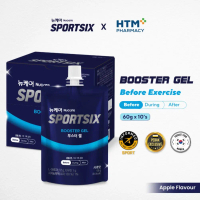 SPORTSIX Booster Gel 60g X 10's (Apple) Pre Workout, Energy Gel, Energy Booster, Amino Energy