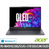Acer 宏碁 特仕版 14吋 OLED輕薄筆電(Swift Go/SFG14-63-R90F/R5-8645HS/16G/512G+1TB SSD/Radeon 760M)