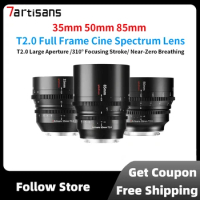 7artisans 35mm 50mm 85mm T2.0 Full Frame Cine Spectrum Lens For Sony E FX3 Leica TL SIGMA FP Nikon Z5 Canon EOSR Cine Lenses Kit