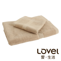 Lovel 嚴選六星級飯店素色純棉浴巾/毛巾2件組(共5色)