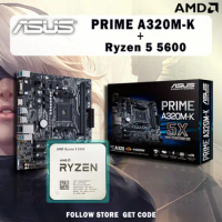 NEW AMD Ryzen 5 5600 R5 5600 CPU + ASUS PRIME A520M K AMD A520 DDR4 Motherboard Socket AM4 but without cooler