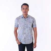 Batik Pria Tampan -  Kemeja Slimfit Nature Grunge Grid