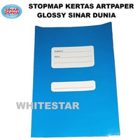 stopmap / map kertas artpaper glossy sinar dunia / sidu Uk. F4 / folio biru