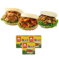 【MOS摩斯漢堡】大份量 甜燒雞肉/醬燒牛肉/咖哩牛肉/韓式豬肉 米漢堡3盒/組(6入/盒)