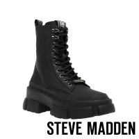 【STEVE MADDEN】TAKEDOWN 綁帶齒輪短筒馬丁靴(黑色)