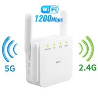 1200Mbps Wifi Repeater 5G Wireless WiFi Amplifier Signal Wifi Extender Network Wi fi Booster 5 Ghz Long Range Wi-fi Repeater